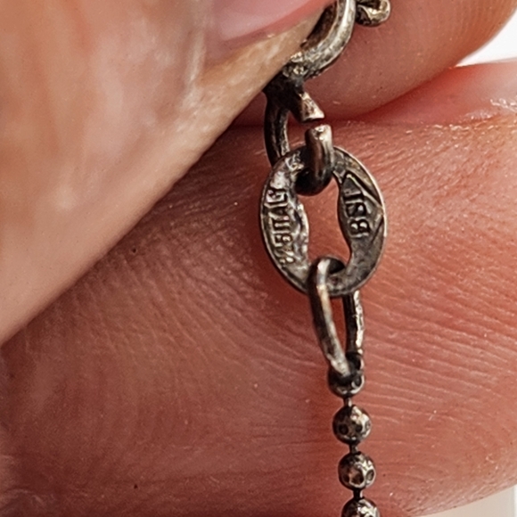 925 Sterling Silver Necklace with Sapphire Pendant BSI made in Italy - Picture 7 of 9